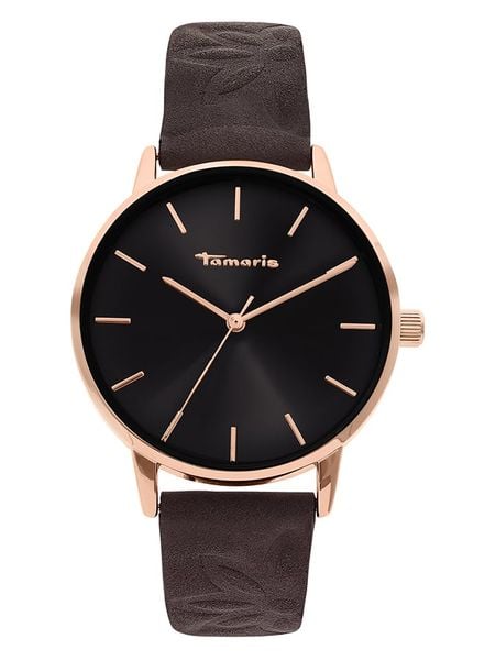 Tamaris Zegarek kwarcowy w kolorze różowozłoto-ciemnobrązowym rozmiar: onesize. Brązowe, analogowe zegarki Tamaris, ze stali. Za 152.99 zł.