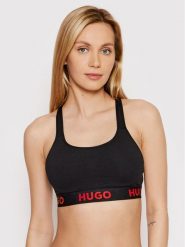 Hugo Biustonosz top Sporty Logo 50469628 Czarny. Czarne biustonosze Hugo, bez wzorów, z bawełny. Za 129.99 zł.