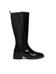 Tommy Hilfiger Kozaki Th Minimal Abrasivato Long Boot FW0FW08979 Czarny. Czarne kozaki Tommy Hilfiger, bez wzorów, ze skóry, bez obcasa, na płaskiej podeszwie, bez zapięcia. Za 879.99 zł.
