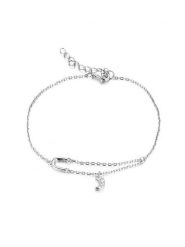 Eclat d'Argent Srebrna bransoletka z elementem ozdobnym rozmiar: onesize. Szare bransoletki Eclat d'Argent, z cyrkonią, srebrne. Za 173.99 zł.