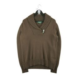 Second life - Damski brązowy sweter - Jak nowy. Brązowe swetry Ralph Lauren, bez wzorów, sportowe, bez ramiączek. Za 127.76 zł.