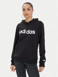 Adidas Bluza Essentials Linear IC4426 Czarny Regular Fit. Czarne bluzy adidas, s, bez wzorów, z bawełny, bez kaptura. Za 159.99 zł.