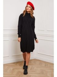 Joséfine Sukienka dzianinowa "Felicidad" w kolorze czarnym rozmiar: M. Czarne sukienki Joséfine, na co dzień, m, bez wzorów, z dzianiny, bez kołnierzyka, bez ramiączek, midi, proste. Za 195.99 zł.