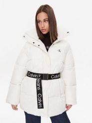 Calvin Klein Jeans Kurtka puchowa J20J221903 Biały Relaxed Fit. Białe kurtki Calvin Klein Jeans, na zimę, l, bez wzorów, z jeansu, bez kaptura. Za 1,119.00 zł.