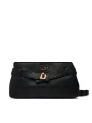 Guess Torebka Ella Logo Mini HWPD97 46730 Czarny. Czarne listonoszki Guess, z aplikacjami, ze skóry, bez dodatków. Za 544.99 zł.