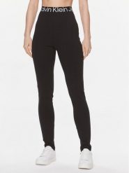Calvin Klein Jeans Legginsy J20J222601 Czarny Slim Fit. Czarne legginsy Calvin Klein Jeans, bez wzorów, z jeansu. Za 239.99 zł.