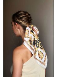 Lucky Bees Chusta w kolorze biało-złotym - 50 x 50 cm rozmiar: onesize. Białe chusty Lucky Bees, bez wzorów, z materiału. Za 83.03 zł.