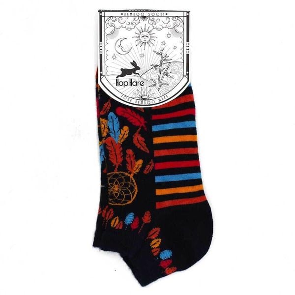 Stopki bambusowe Hop Hare - Dream Catcher 36-40. Czerwone skarpetki SOCKSHOP, bez wzorów, z elastanu. Za 20.99 zł.