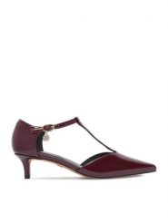 Nine West Czółenka CEO-CD25-123-2 Bordowy. Czerwone czółenka Nine West, bez wzorów, ze skóry, bez obcasa, bez zapięcia. Za 229.99 zł.