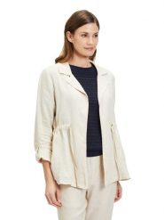 CARTOON Lniana kurtka przejściowa w kolorze kremowym rozmiar: 36. Brązowe kurtki Cartoon, bez wzorów, ze lnu, bez kaptura. Za 165.99 zł.