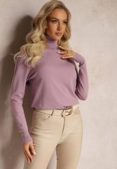 Różowy Sweter Golf o Dopasowanym Fasonie z Wiskozą Nalexa. Czerwone swetry Renee, l, bez wzorów, z dzianiny, klasyczne, bez ramiączek. W wyprzedaży za 51.99 zł.