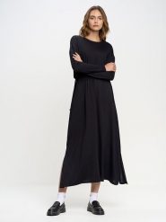 BIG STAR Sukienka w kolorze czarnym rozmiar: S. Czarne sukienki BIG STAR, s, bez wzorów, retro, bez kołnierzyka, bez ramiączek, maxi. Za 99.99 zł.