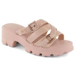 Komfortowe klapki damskie pachnące na obcasie nude Zaxy NN285044. Klapki Zaxy, bez wzorów, z gumy, bez obcasa, na obcasie, bez zapięcia. Za 143.99 zł.