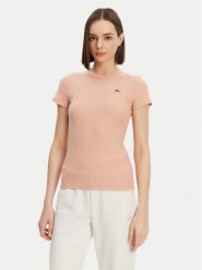Lacoste T-Shirt TF5538 Pomarańczowy Slim Fit. Brązowe t-shirty Lacoste, bez wzorów, z bawełny, bez kołnierzyka, bez ramiączek. Za 179.99 zł.