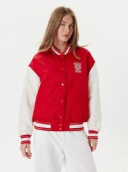 Guess Jeans Kurtka bomber W5YL15 WHAA2 Czerwony Regular Fit. Czerwone kurtki Guess Jeans, xl, z aplikacjami, z jeansu, bez kaptura. Za 489.99 zł.