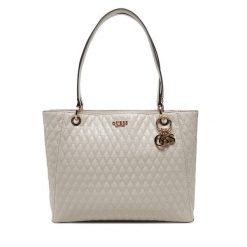 Torebka Guess. Brązowe shopper bag Guess, z aplikacjami, bez dodatków. Za 439.99 zł.