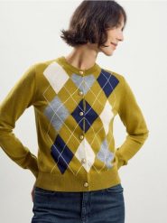Wełniany kardigan - warm olive. Zielone swetry Reserved, l, bez wzorów, z wełny, bez ramiączek. Za 239.99 zł.