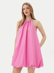 Rinascimento Sukienka koktajlowa CFC0124139003 Różowy Regular Fit. Czerwone sukienki Rinascimento, xl, bez wzorów, z bawełny, wizytowe, bez kołnierzyka, bez ramiączek. Za 339.99 zł.