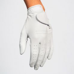 Rękawica do golfa damska Inesis Tour 900 dla praworęcznych. Białe rękawiczki INESIS, bez wzorów, z materiału, sportowe. Za 79.99 zł.
