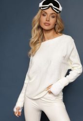 Jasnobeżowy Sweter o Klasycznym Kroju i Dekoltem w Łódkę Valorvia. Brązowe swetry Renee, m, bez wzorów, z jeansu, biznesowe, bez ramiączek. W wyprzedaży za 87.99 zł.