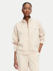 Guess Bluza V6YQ17 K4313 Beżowy Regular Fit. Brązowe bluzy Guess, l, z aplikacjami, z syntetyku, bez kaptura. Za 394.99 zł.