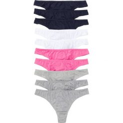 Stringi (10 par). Czarne stringi bonprix, bez wzorów. Za 82.99 zł.