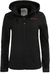 Damska kurtka softshell Spitsbergen Norway 3-warstwowa czarna. Czarne kurtki Erima, m, z aplikacjami, z dzianiny, bez kaptura. Za 300.99 zł.