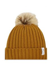 HYPE Czapka Bobble YVLR-757 Brązowy. Brązowe czapki zimowe Hype, bez wzorów, z materiału. Za 109.99 zł.