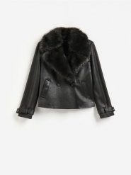 Kurtka ze sztucznym futrem - czarny. Czarne kurtki Reserved, l, bez wzorów, bez kaptura. Za 329.99 zł.