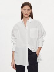 Tommy Hilfiger Koszula Essential WW0WW40540 Biały Loose Fit. Białe koszule Tommy Hilfiger, l, bez wzorów, z bawełny, bez kołnierzyka, bez ramiączek. Za 249.99 zł.