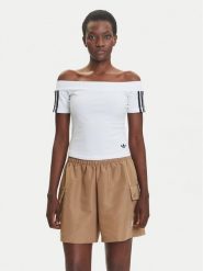 Adidas Bluzka adicolor Bandeau JV9741 Biały Slim Fit. Białe bluzki adidas, s, bez wzorów, z bawełny, bez kołnierzyka, bez ramiączek. Za 149.99 zł.