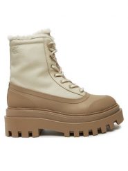 Calvin Klein Jeans Trapery Flatform Lace Up Boot Padded YW0YW01557 Beżowy. Brązowe traperki Calvin Klein Jeans, bez wzorów, z jeansu, bez obcasa, bez zapięcia. Za 899.99 zł.