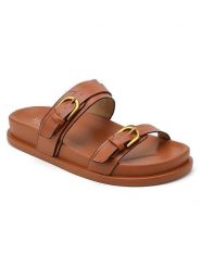 Sixth Sens Klapki w kolorze jasnobrązowym rozmiar: 39. Brązowe klapki Sixth Sens, bez wzorów, klasyczne, z otwartym noskiem, bez obcasa, bez zapięcia. Za 100.99 zł.