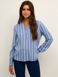 Kaffe Bluzka Stridy 10504279 Niebieski Regular Fit. Niebieskie bluzki Kaffe, bez wzorów, z wiskozy, bez kołnierzyka, bez ramiączek. Za 119.99 zł.