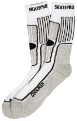 Odzież Skarpety unisex SkatePro Coolmax Inline Skarpety 2-Pak - Biały - 40-42. Biała skarpetki SKATEPRO, bez wzorów, z bawełny. Za 124.99 zł.