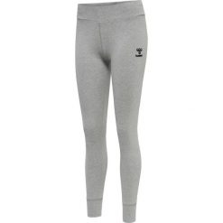Damskie legginsy bawełniane Hummel Move Grid. Szare legginsy Hummel, bez wzorów, z bawełny, sportowe. Za 189.00 zł.