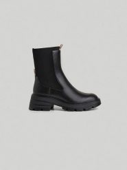 Pepe Jeans FOOTWEAR Sztyblety "Soda Plus" w kolorze czarnym rozmiar: 39. Czarne botki Pepe Jeans FOOTWEAR, bez wzorów, z jeansu, sportowe, bez obcasa, bez zapięcia. Za 286.45 zł.
