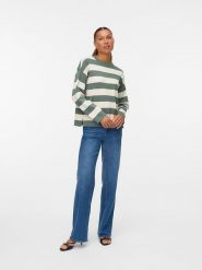 Vero Moda Sweter w kolorze zielono-kremowym rozmiar: M. Brązowe swetry Vero Moda, m, bez wzorów, bez ramiączek. Za 127.35 zł.