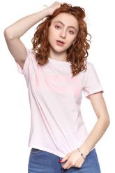 WRANGLER T SHIRT DAMSKI LOGO TEE CRADLE PINK W7P3EVXBJ 112132040. Różowe t-shirty Wrangler, xs, bez wzorów, bez kołnierzyka, bez ramiączek. Za 69.99 zł.