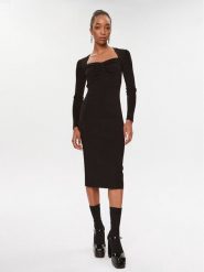 KARL LAGERFELD Sukienka dzianinowa 235W1312 Czarny Slim Fit. Czarne sukienki KARL LAGERFELD, xl, bez wzorów, z dzianiny, bez kołnierzyka, bez ramiączek. Za 1,399.00 zł.