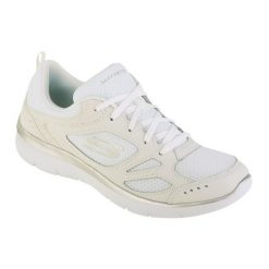 Buty sportowe Sneakersy damskie, Skechers Summits Suited. Białe buty sportowe lifestyle Skechers, bez wzorów, z materiału, sportowe, bez zapięcia, skechers sport. Za 209.99 zł.