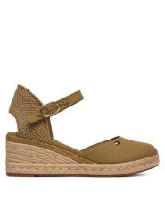 Tommy Hilfiger Espadryle Mid Wedge Espad Closed Toe FW0FW09233 Brązowy. Brązowe espadryle Tommy Hilfiger, bez wzorów, z materiału, bez obcasa. Za 409.99 zł.