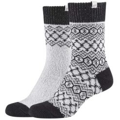 Skarpetki sportowe damskie Casual Cozy Jacquard 2PPK Socks. Szare skarpetki Skechers, bez wzorów, z elastanu. Za 39.99 zł.