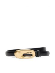 Calvin Klein Pasek Damski Elongated Chucnhy Buckle 15Mm LV04F7022G Czarny. Czarne paski Calvin Klein, bez wzorów, ze skóry. Za 219.99 zł.