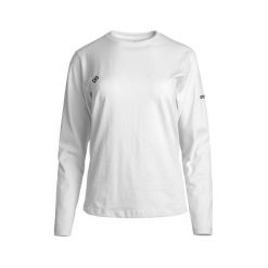 BRIANES Damska koszulka z długim rękawem i okrągłym dekoltem, casualowa. Białe bielizna termoaktywna damska IZAS, bez wzorów, bez ramiączek. W wyprzedaży za 139.09 zł.