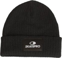Odzież Beanies unisex SkatePro V2 Czapka Skate - Black. Czarna czapki zimowe SKATEPRO, bez wzorów, z materiału. Za 75.99 zł.