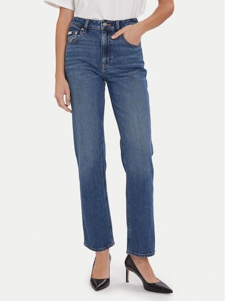 Calvin Klein Jeans Jeansy LV047D743G Niebieski Straight Fit. Niebieskie jeansy Calvin Klein Jeans, bez wzorów, z bawełny. Za 459.99 zł.