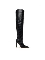 Elisabetta Franchi Kozaki SA-05L-58E2-V850 Czarny. Czarne kozaki Elisabetta Franchi, bez wzorów, ze skóry, bez obcasa, na szpilce, bez zapięcia. Za 3,689.00 zł.