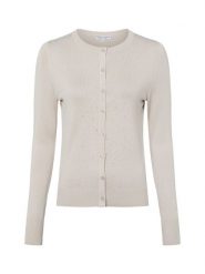 Marie Lund Kardigan damski Kobiety wiskoza beżowy|szary jednolity, XL. Brązowe swetry Marie Lund, xl, bez wzorów, z wiskozy, eleganckie, bez ramiączek. Za 229.95 zł.