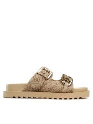 Guess Klapki Fatema2 FL6FT2 FAL03 Brązowy. Brązowe klapki Guess, z aplikacjami, z materiału, bez obcasa, bez zapięcia. Za 309.99 zł.